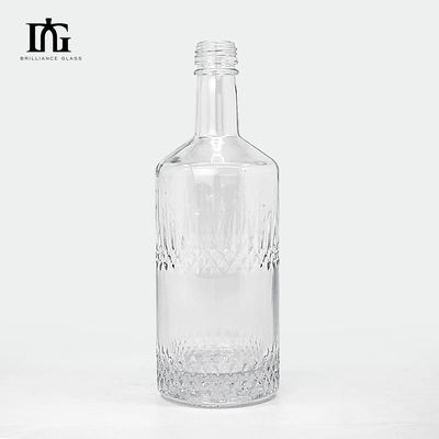 Clear Square Classical Empty Glass Bottle for End Liquors and Beverage Sealing Type CORK