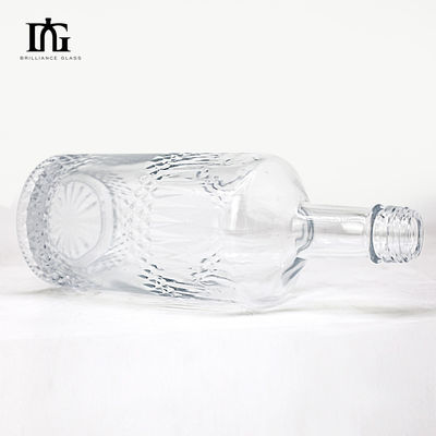 Clear Square Classical Empty Glass Bottle for End Liquors and Beverage Sealing Type CORK