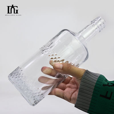 Clear Square Classical Empty Glass Bottle for End Liquors and Beverage Sealing Type CORK