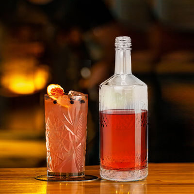 Clear Square Classical Empty Glass Bottle for End Liquors and Beverage Sealing Type CORK