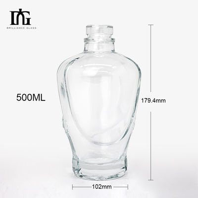 Other Beverage 50cl Empty Vodka Whisky Glass Bottle with Cork Lids and Matte Surface