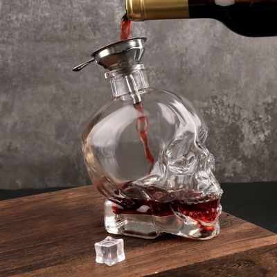 Skull Glass Bottle for Beer Screen Printing Hot Stamping Painting Engraving and More