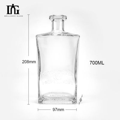 Transparent Bottle for Tequila and Other Beverages 500ml Custom Glass Bottle