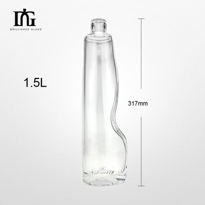 Glass Collar Material 1500ml Glass Bottles for Customised Vodka in Liquors and Beverage