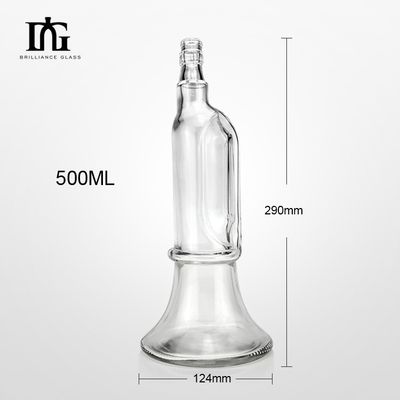 Customized Glass Collar Material Glass Liquor Bottles for Gins 500ml 700ml Lead Free
