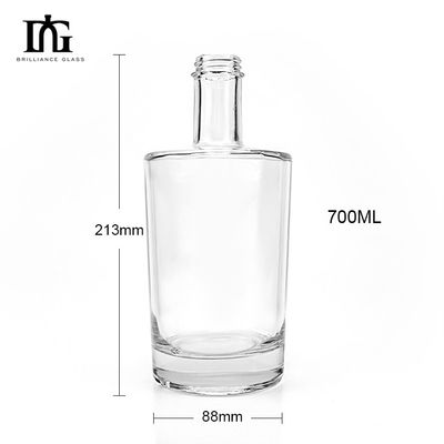 Custom Engraved Hot Stamping Glass Bottle 700ml 750ml Whiskey Vodka Thick Bottom