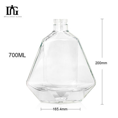 Engraved Surface 750ml Square Glass Wine Bottle for Liquor Drinking Custom Design