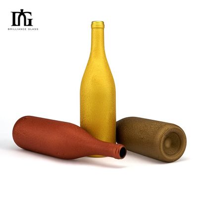 500ml/750ml Capacity Custom Matte Colored Glass Wine Bottle for Red Wine and Liquor