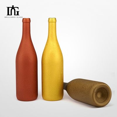 500ml/750ml Capacity Custom Matte Colored Glass Wine Bottle for Red Wine and Liquor
