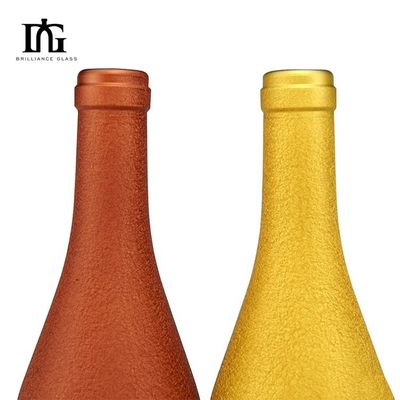 500ml/750ml Capacity Custom Matte Colored Glass Wine Bottle for Red Wine and Liquor