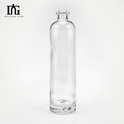 OEM/ODM Acceptable 750ml Vodka Liquor Glass Bottle with Metal Lid and Cork Screw Cap