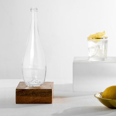 Spirits Liquors Beverage Sale Square Shape Customized 500ml 700ml 750ml Clear Glass Bottle