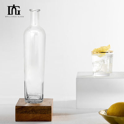 Empty Spirit Bottle for Beverages 1750ml Custom Collar Material Glass Bottle