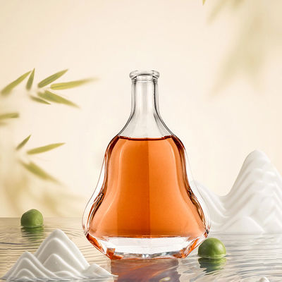 Glass Body Material 500ml Liquor Bottle with Cork Clear Empty Special Shaped Bottle