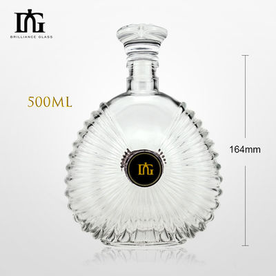 Engraving Surface Handling 500ml Glass Bottles for Liquors Beverage Custom Design