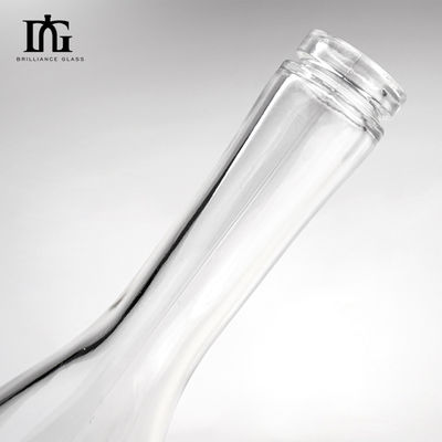 500ml/700ml/750ml End Customizable Slender Long Neck Champagne Vodka Glass Wine Bottle