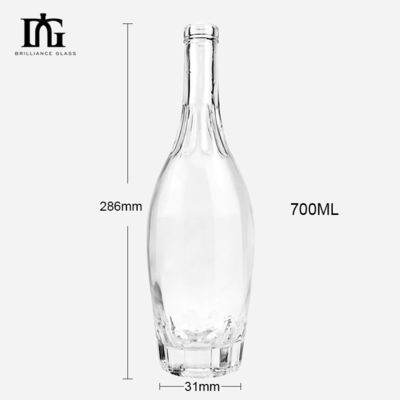 700ml Round Glass Bottle for Spirits Vodka Gin Custom Unique Design OEM/ODM Accepted
