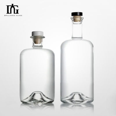 Capacity 750ml Square Glass Liquor Bottle for Vodka Brandy Custom Crystal Whiskey Bottle