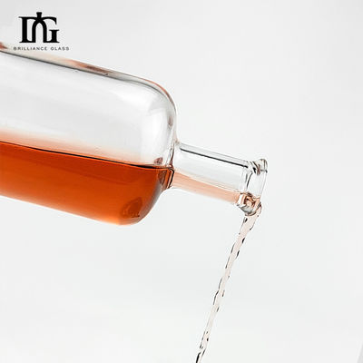 Capacity 750ml Square Glass Liquor Bottle for Vodka Brandy Custom Crystal Whiskey Bottle