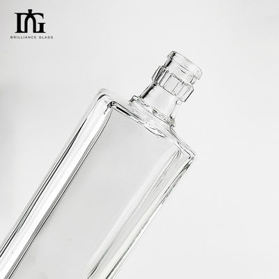 500ml Square Clear Empty Brandy Whisky Glass Bottle with Acceptable OEM/ODM