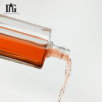 500ml Square Clear Empty Brandy Whisky Glass Bottle with Acceptable OEM/ODM