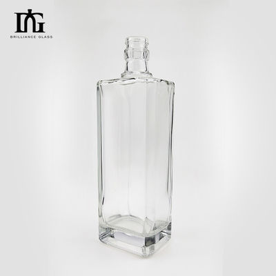 500ml Square Clear Empty Brandy Whisky Glass Bottle with Acceptable OEM/ODM