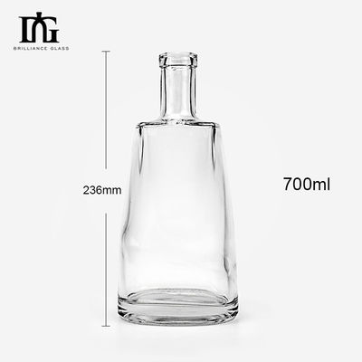 Glass Brandy Gin Rum Tequila Vodka Bottle 750ml Capacity with Cork and Screw Cap