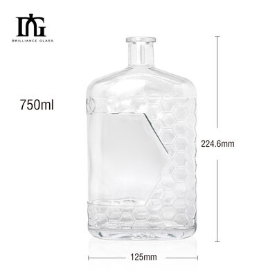 Cap Type Cork and Screw Both for Clear Glass Bottles of Gin Rum Vodka 500ml 700ml 750ml