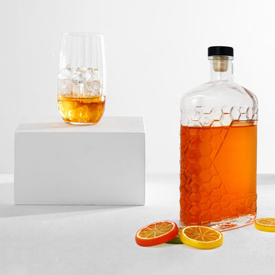 Cap Type Cork and Screw Both for Clear Glass Bottles of Gin Rum Vodka 500ml 700ml 750ml