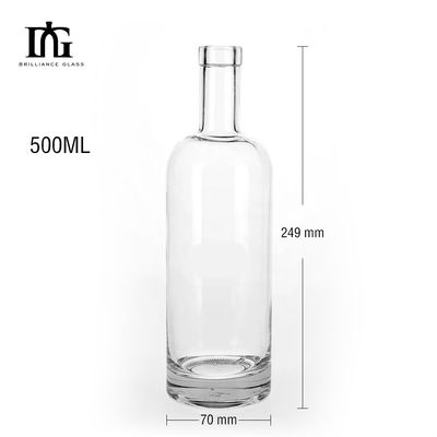 Glass Bottle 700ml 500ml Vodka Wine with Custom Screen Printing and Hot Stamping
