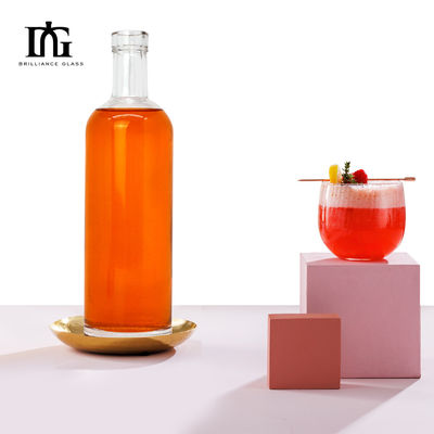 Glass Bottle 700ml 500ml Vodka Wine with Custom Screen Printing and Hot Stamping