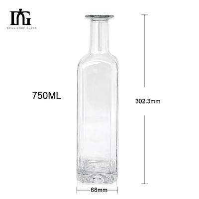 750ml 1000ml Whisky Rum Gin Tequila Glass Bottle with Cork Stopper and Elegant Design