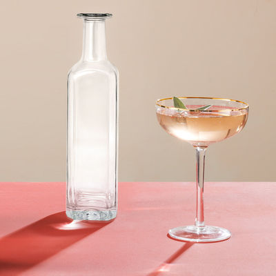 750ml 1000ml Whisky Rum Gin Tequila Glass Bottle with Cork Stopper and Elegant Design