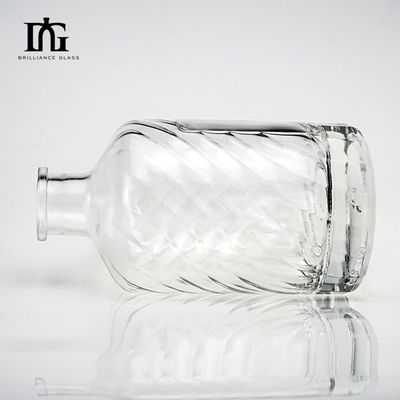 Engraved Glass Collar 500ml Vodka Bottle with Thick Bottom and Customized Design