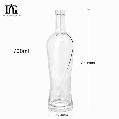 700ml Thick Bottom Engraved Glass Bottles for Liquor Customized and Provided Freely
