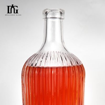 Customized Whisky Vodka Wine Glass Bottles with Cork Screw Both Cap Type