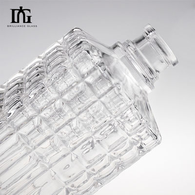 Vertical Grain Frosted Clear Glass Wine Liquor Bottles with Cork Competitive Offered
