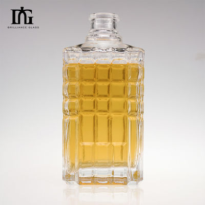 Vertical Grain Frosted Clear Glass Wine Liquor Bottles with Cork Competitive Offered
