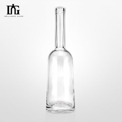 Glass Wine Bottle High Flint Spirit 100ml Round Shaped Lone Neck Empty with Cork Custom Made