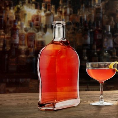500ml Vodka Spirit Gin Rum Glass Liquor Bottle with Cork Base Material Glass Logo Acceptable