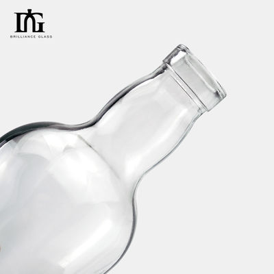 375 ml 500 ml Short Whiskey Crystal Glass Bottle with Hot Stamping and Electroplating