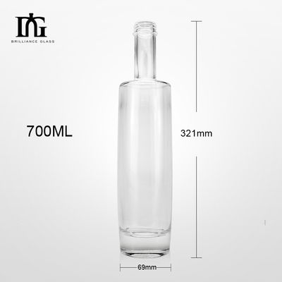 Base Material Glass Custom Round Glass Bottles 500ml 750ml for Wine Liquor Beverage Water