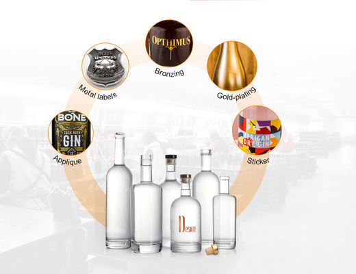 Glass Liquor Bottle 700ml 750ml Nordic Gin Whiskey 500ml Vodka Spirit Bottle for Wine