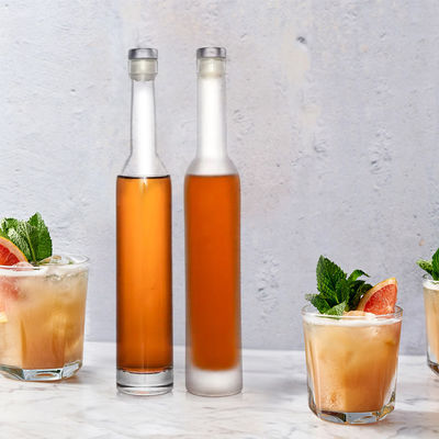 Customized 350ml Spirit Gin Whisky 700ml 750ml Vodka Brandy Liquor Clear Glass Bottle with Cork Ideal