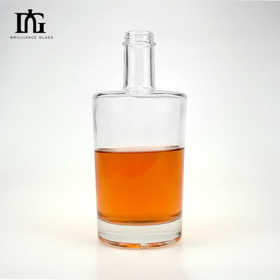 Custom Package 700ml Round Glass Bottle for Transparent Whiskey Glass 750ml 1000ml 1L