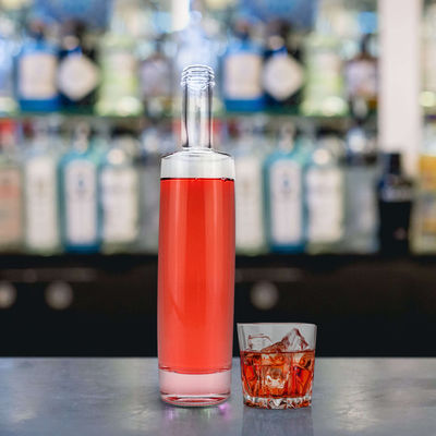 250ml/500ml/700ml/750ml Glass Collar Round Spirit Bottle for Rum Vodka Whisky Gin