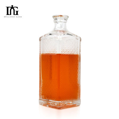 Customized 700ml Beverage Glass Bottle With Cork Top for Engraving and Electroplating