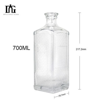 Customized 700ml Beverage Glass Bottle With Cork Top for Engraving and Electroplating