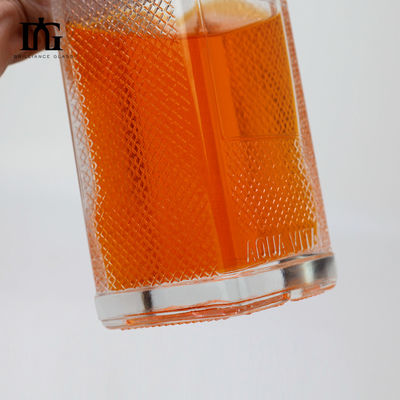 Customized 700ml Beverage Glass Bottle With Cork Top for Engraving and Electroplating