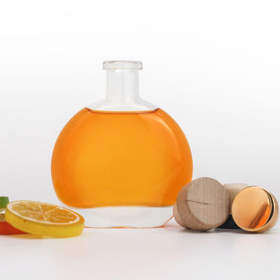 Engraved 500ml Glass Bottle for End Rum Gin and Brandy Spirits in Unique Shape